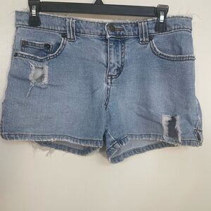 SO Light Blue Distressed Jean Shorts